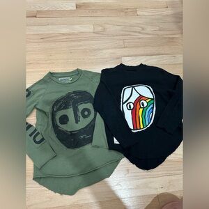 Kids Graphic Long Sleeve Shirts - Black and Green